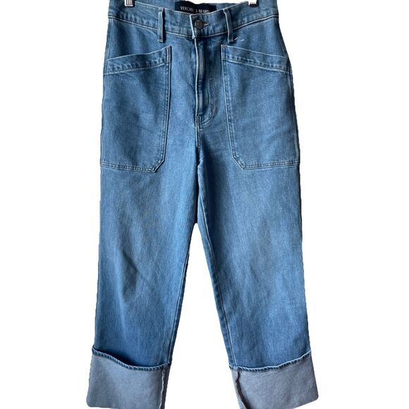 New $320 Veronica Beard Dylan Cuffed High Waist Relaxed Straight Leg Jeans Sz 29 - Picture 5 of 7